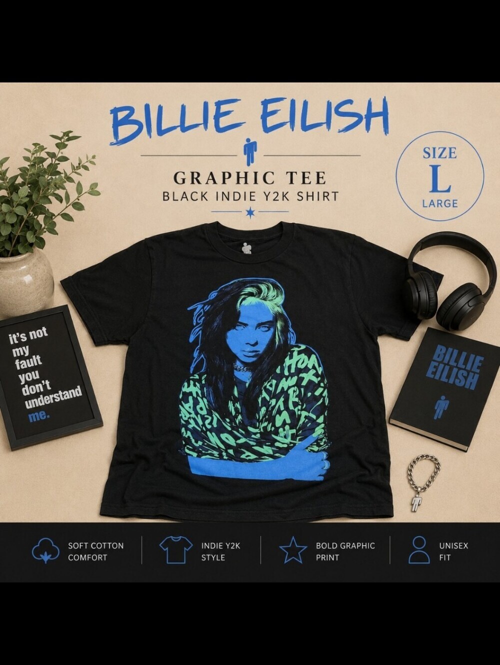 Billie Eilish Graphic Tee Black Indie Sleaze Y2K Shirt
